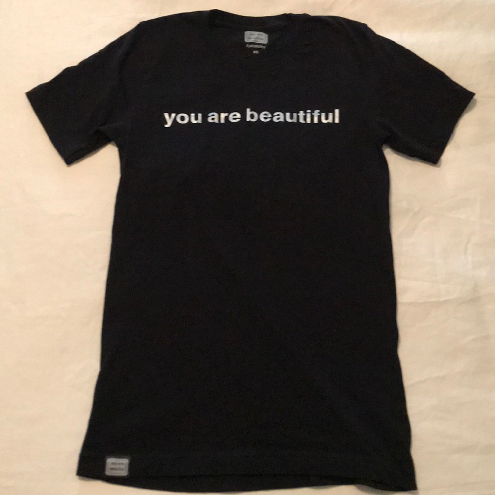 You Are Beautiful Black T-Shirt sz XS #yabsticker